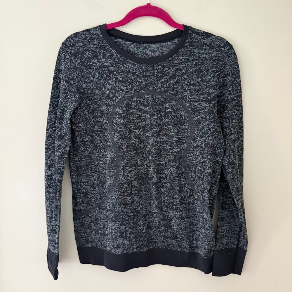 Lululemon Swiftly Tech Long Sleeve Crew Gray Space Dye Performance Top‎